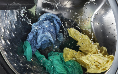 Clothing in a washing machine