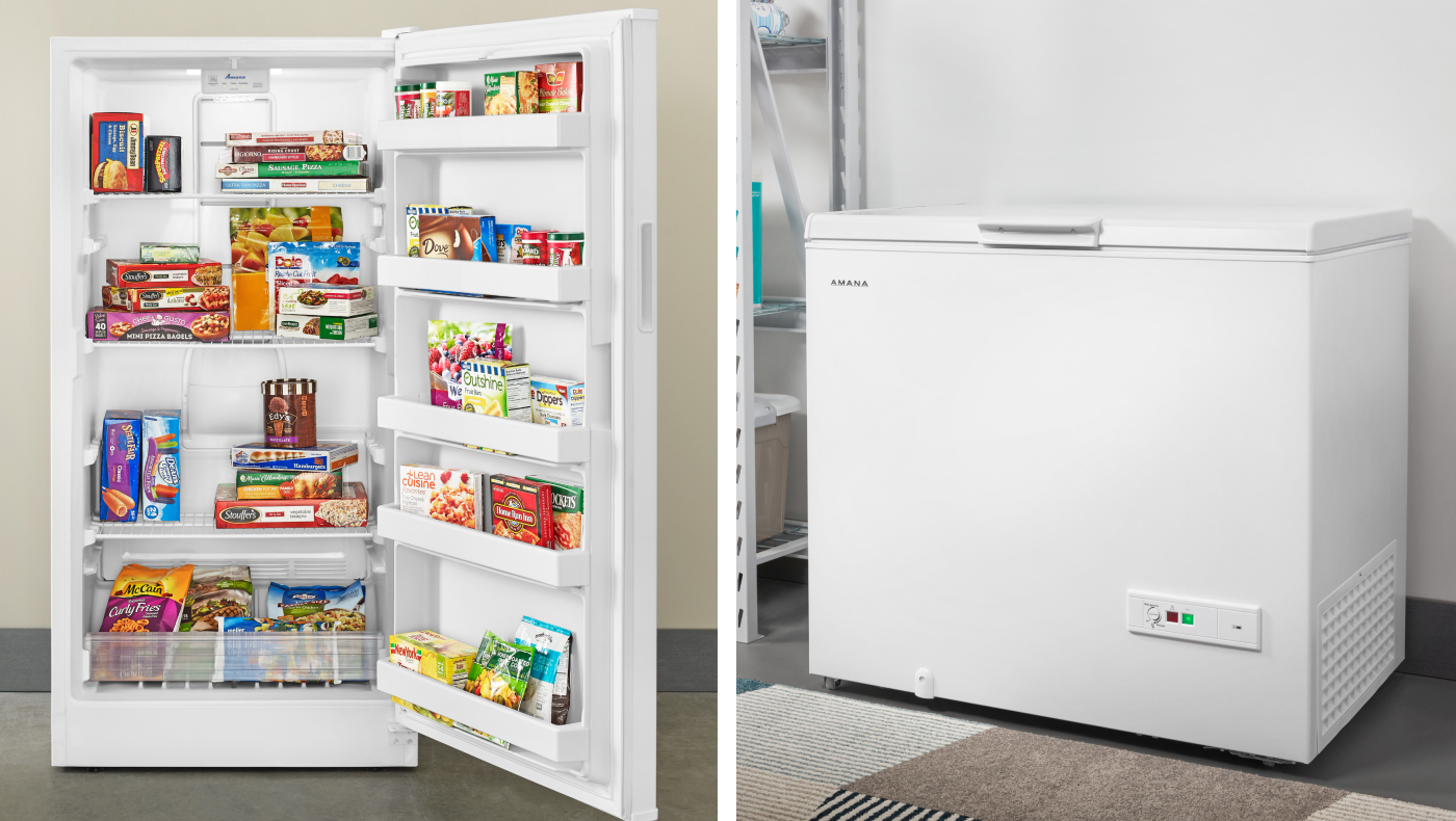  Amana® upright and chest freezer