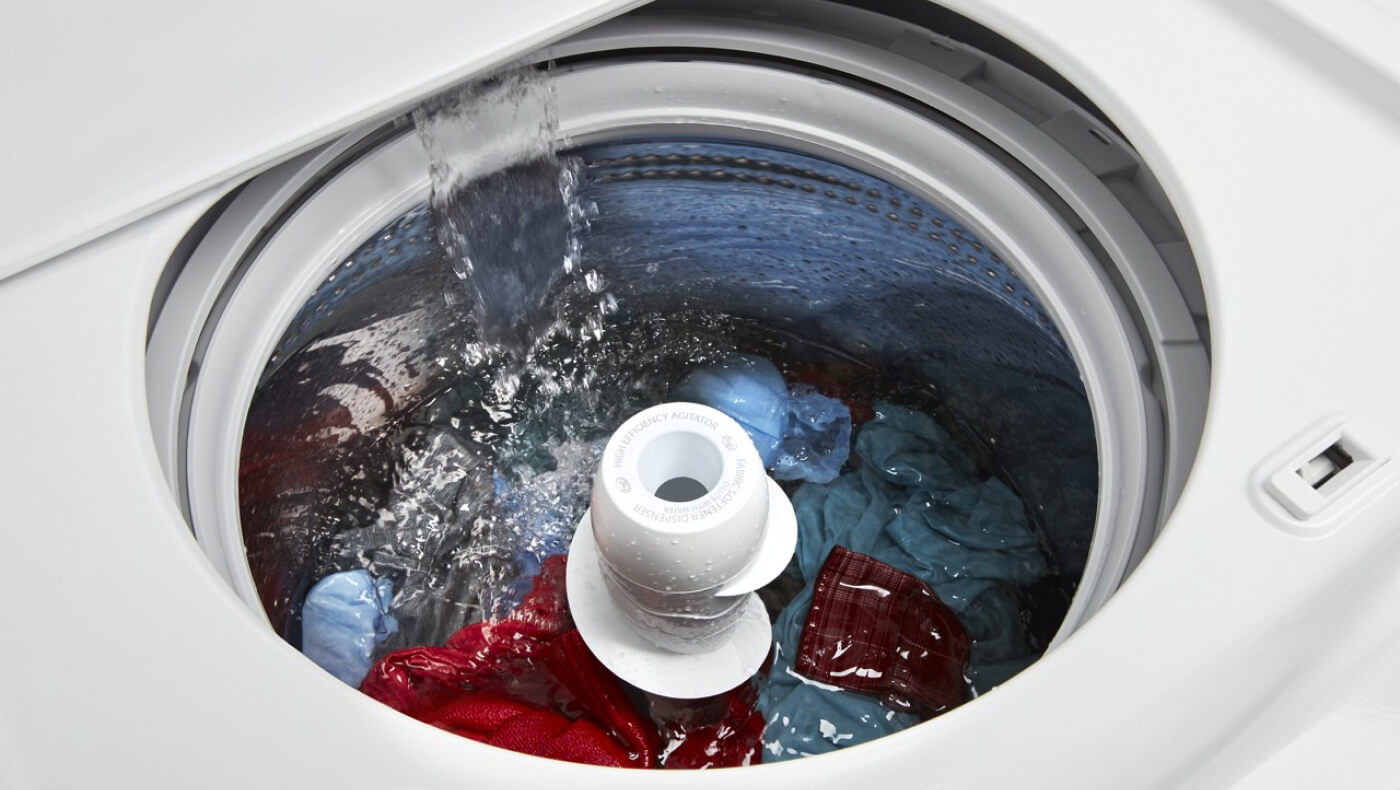 Water flowing into a washing machine