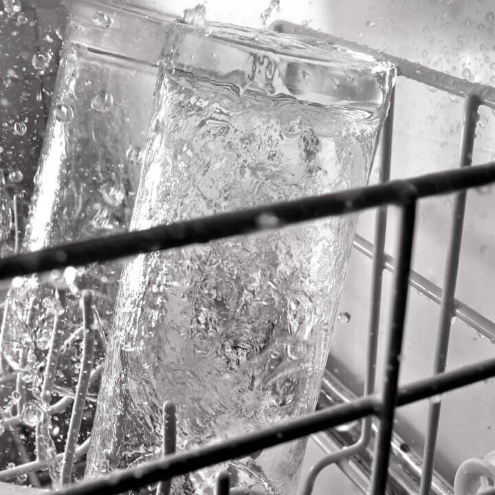Glass in dishwasher