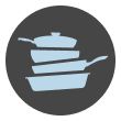 Stacked pans