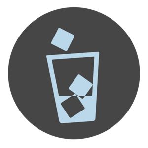 Glass with ice cubes
