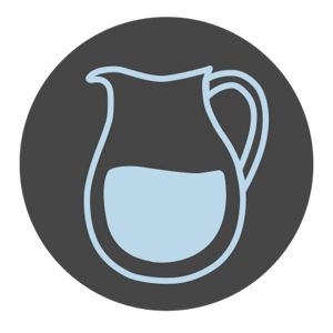 Pitcher with liquid inside